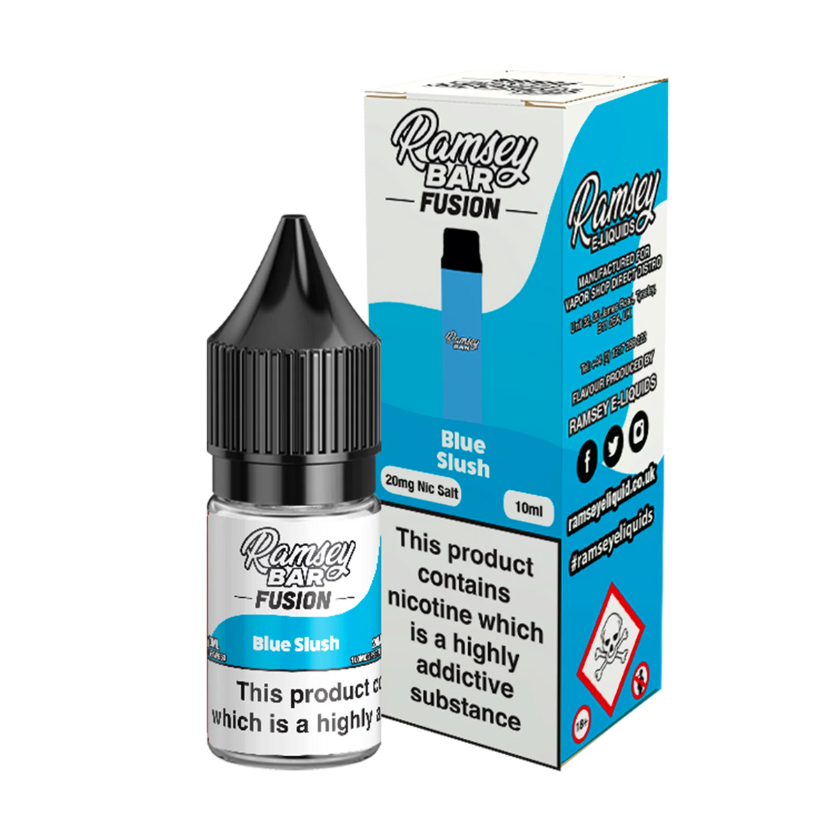 Ramsey Bar Fusion - Blue Slush 10ml E Liquid Nicotine Salt