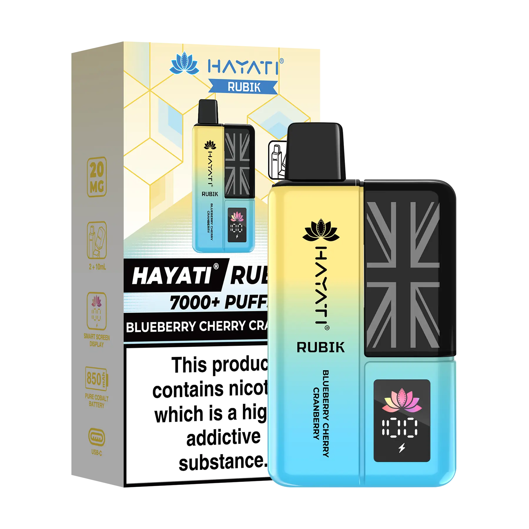 Hayati Rubik Prefilled Vape Kit - Blueberry Cherry Cranberry