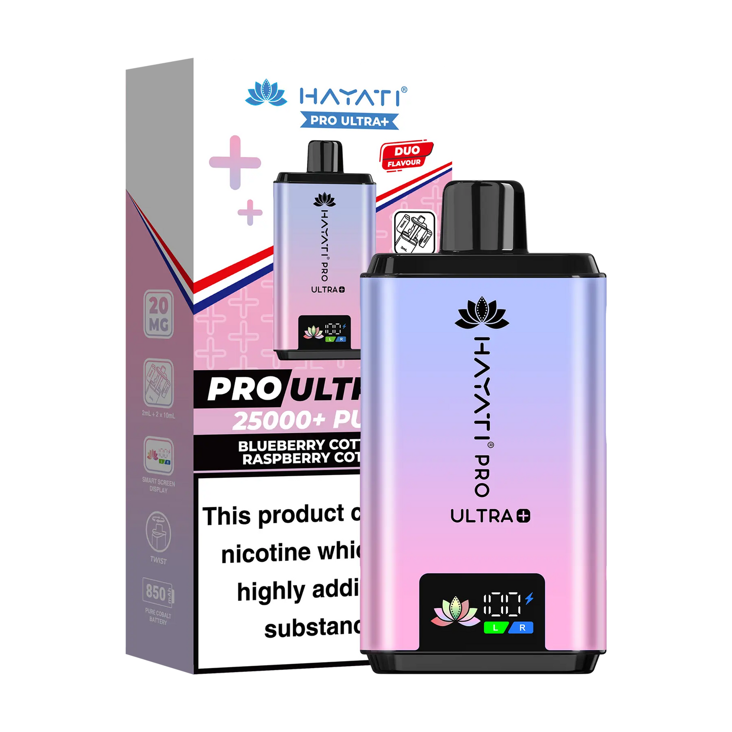 Hayati Pro Ultra 25K Prefilled Vape Kit - Blueberry Cotton K Raspberry