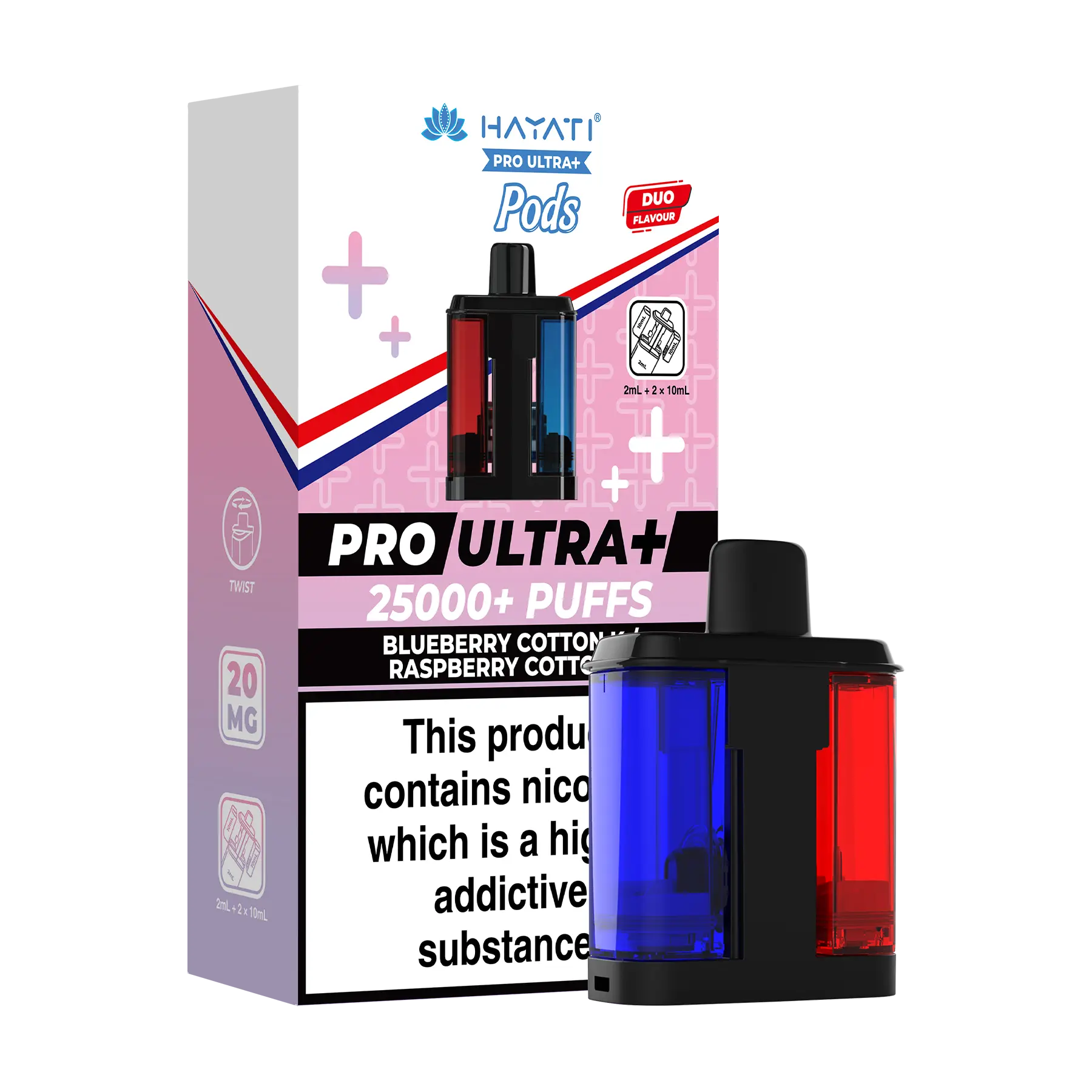 Hayati Pro Ultra 25k Replacement Pods - Blueberry Cotton K Raspberry