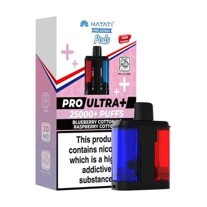 Hayati Pro Ultra 25k Replacement Pods - Blueberry Cotton K Raspberry