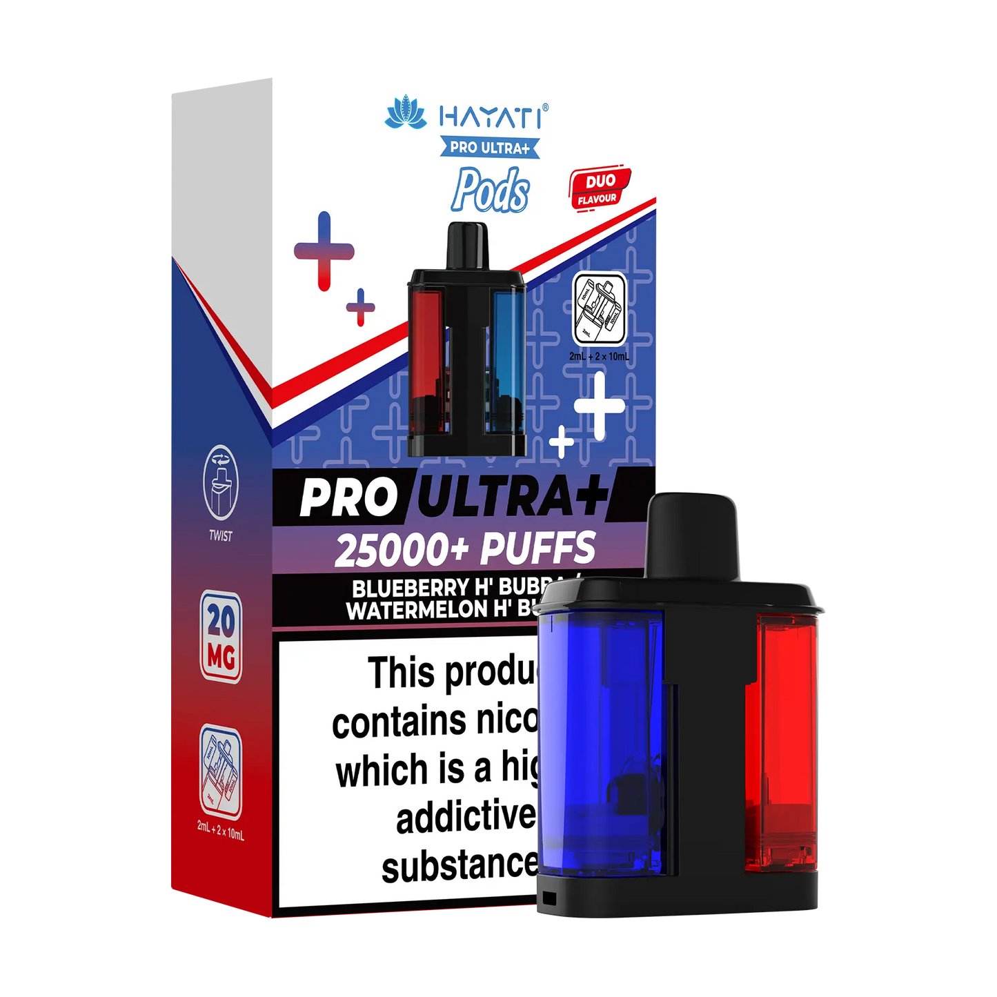 Hayati Pro Ultra 25k Replacement Pods - Blueberry H' Bubba Watermelon