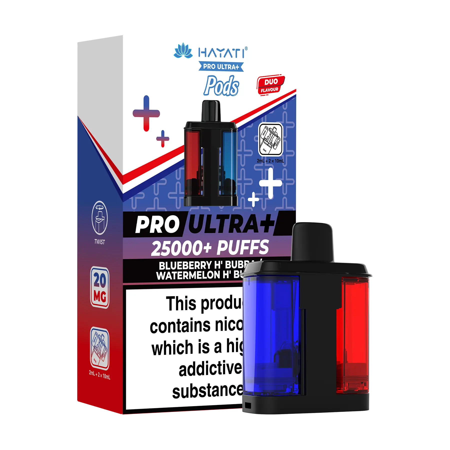 Hayati Pro Ultra 25k Replacement Pods - Blueberry H' Bubba Watermelon