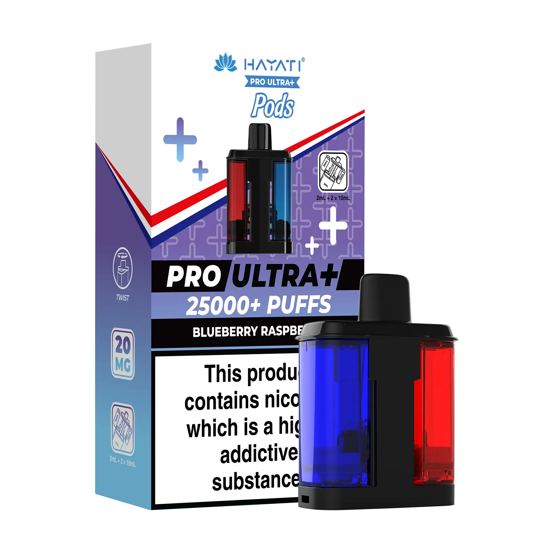 Hayati Pro Ultra 25k Replacement Pods - Blueberry Raspberry