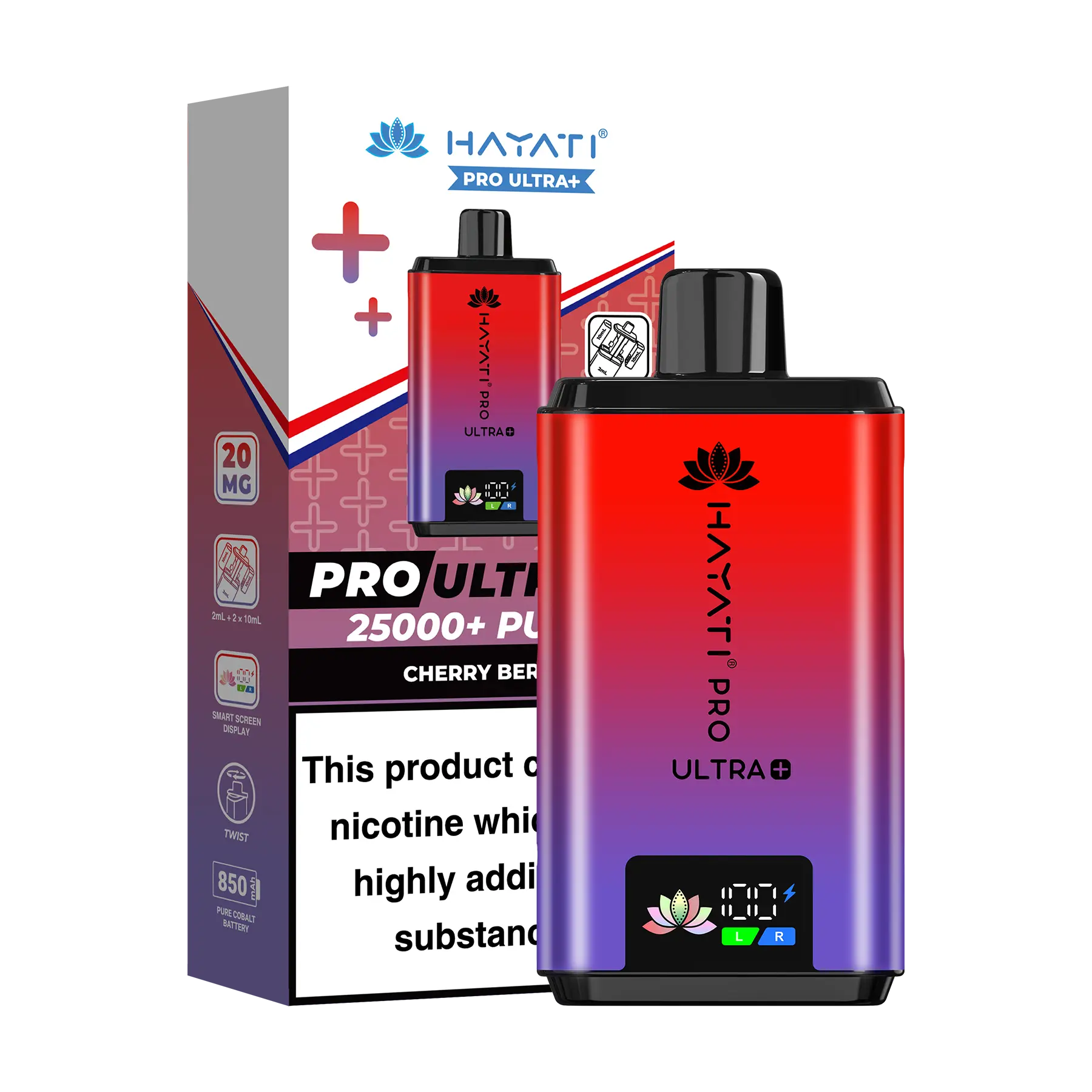 Hayati Pro Ultra 25K Prefilled Vape Kit - Cherry Berry