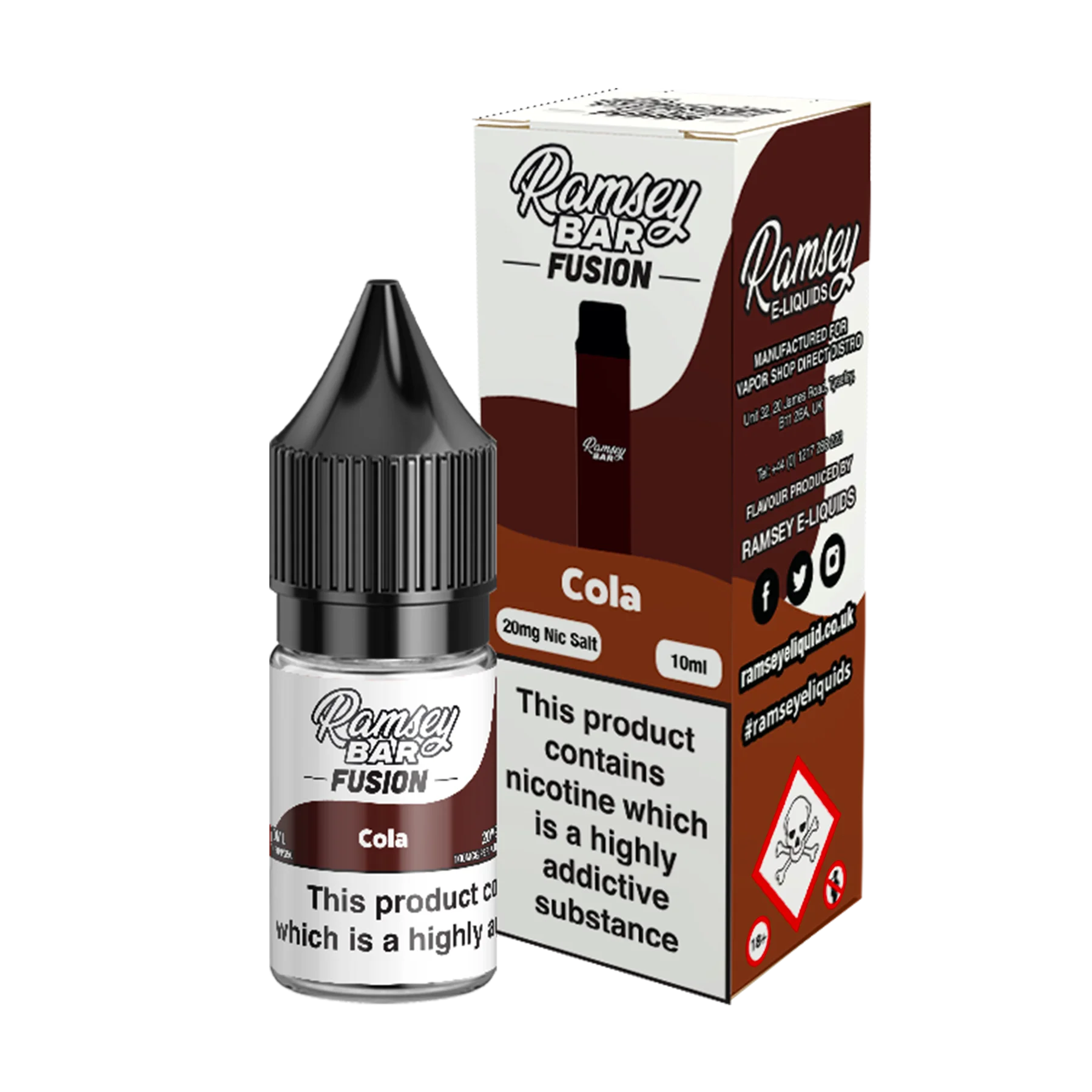 Ramsey Bar Fusion - Cola 10ml E Liquid Nicotine Salt