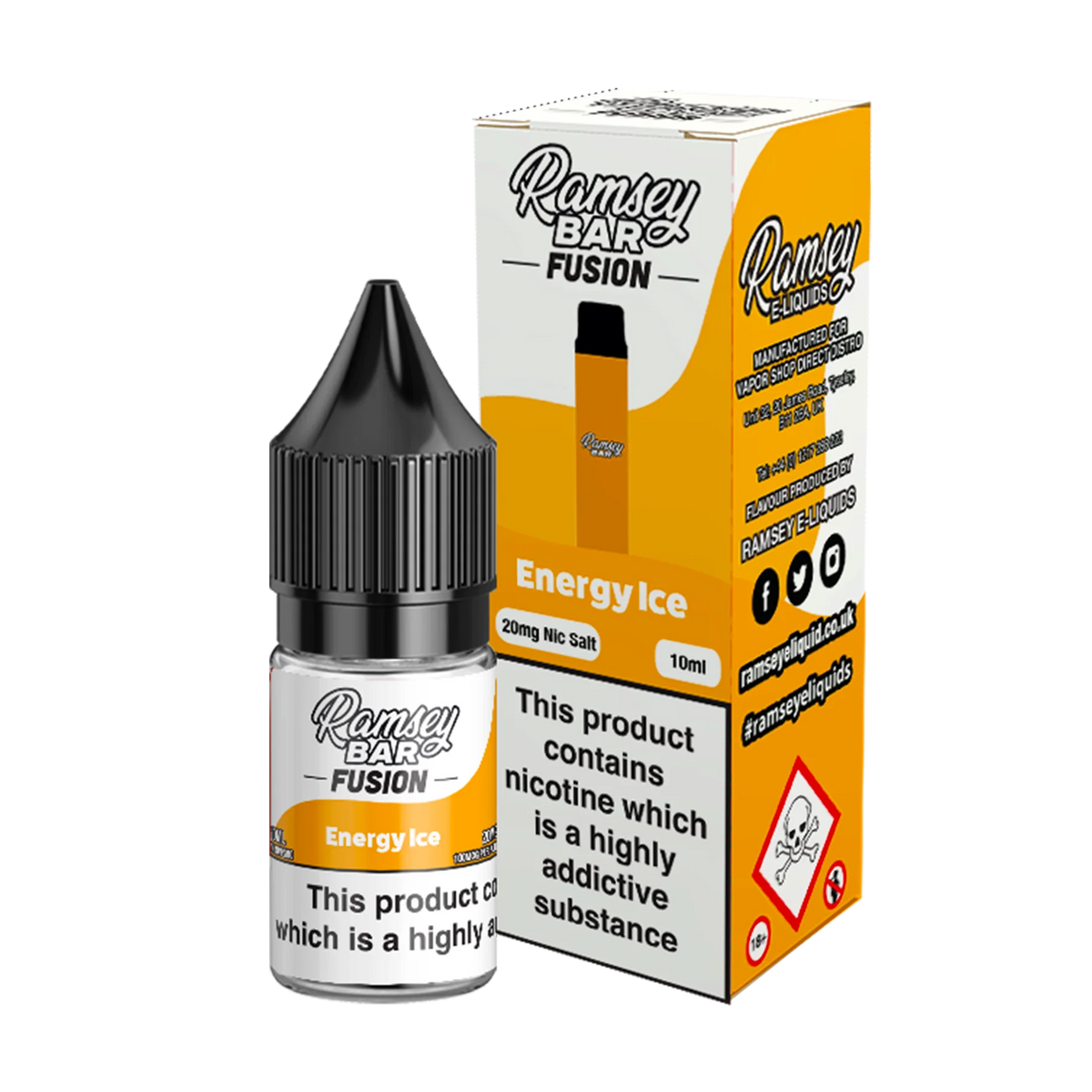 Ramsey Bar Fusion - Energy Ice 10ml E Liquid Nicotine Salt