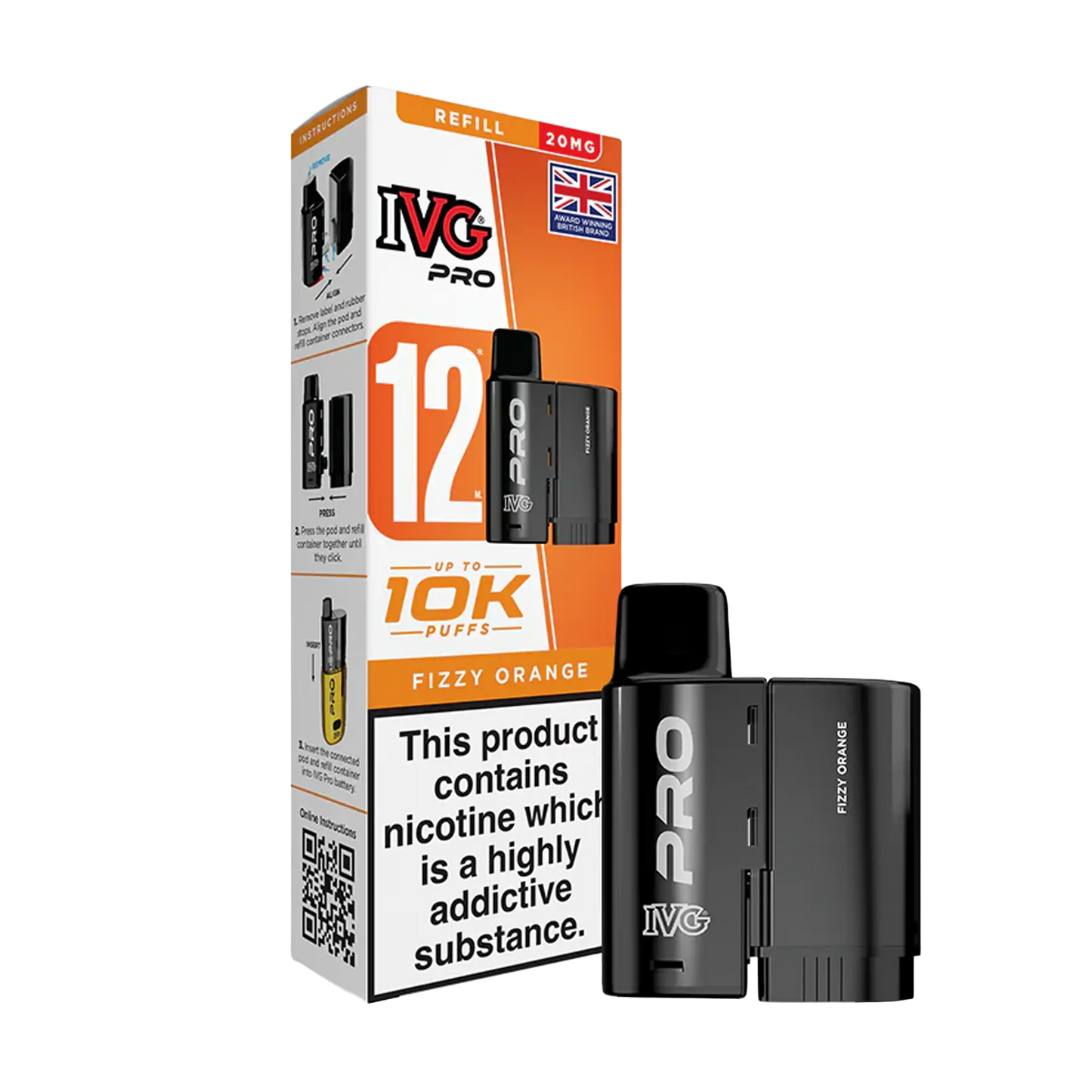 IVG Pro 12 Replacement Pods - Fizzy Orange