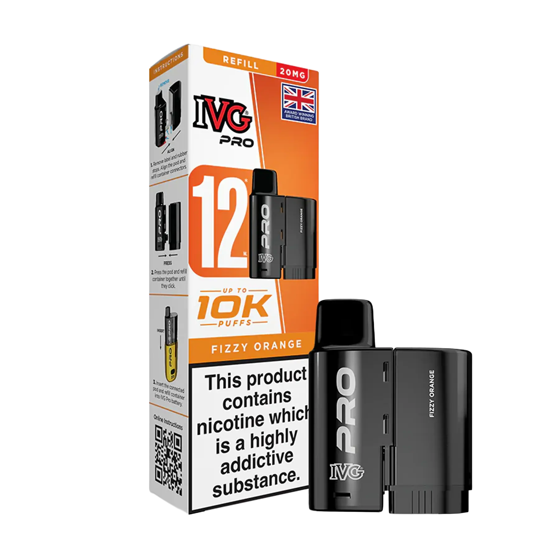 IVG Pro 12 Replacement Pods - Fizzy Orange