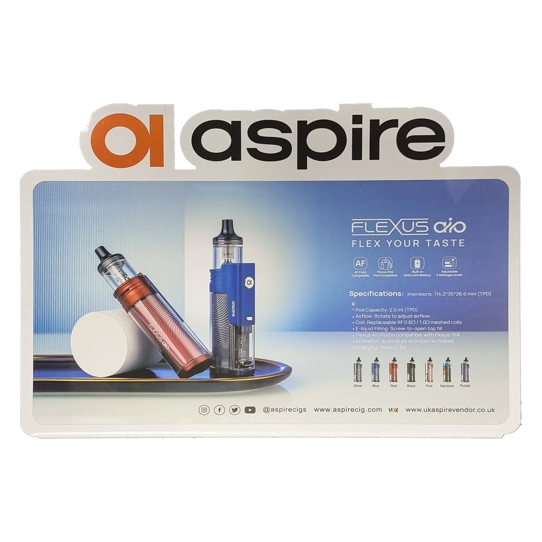 Aspire Display Stands - Flexus AIO