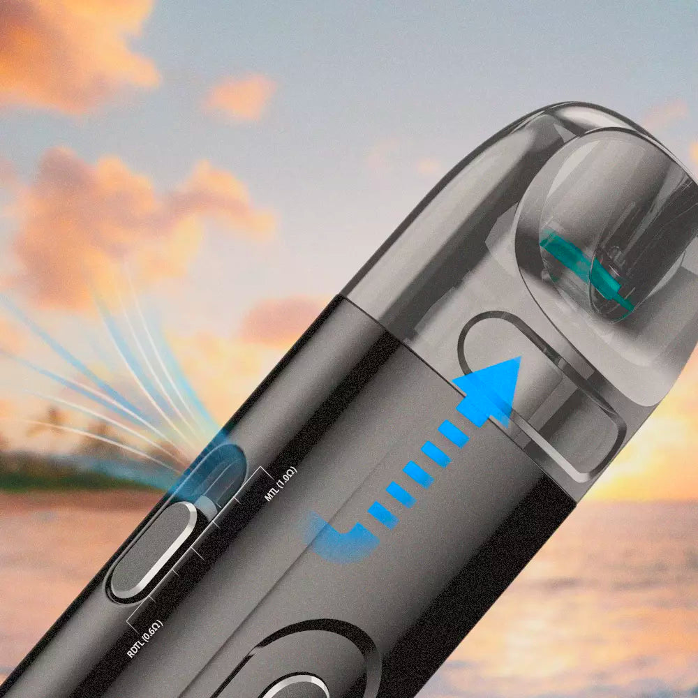 The Airflow of Flexus Q is adjustable to control the air intake from MTL to RDTL. With this system you’ll always experience a smooth and flavourful airflow. The brilliant airflow control system is the key for the Flexus Q to create your perfect vape.