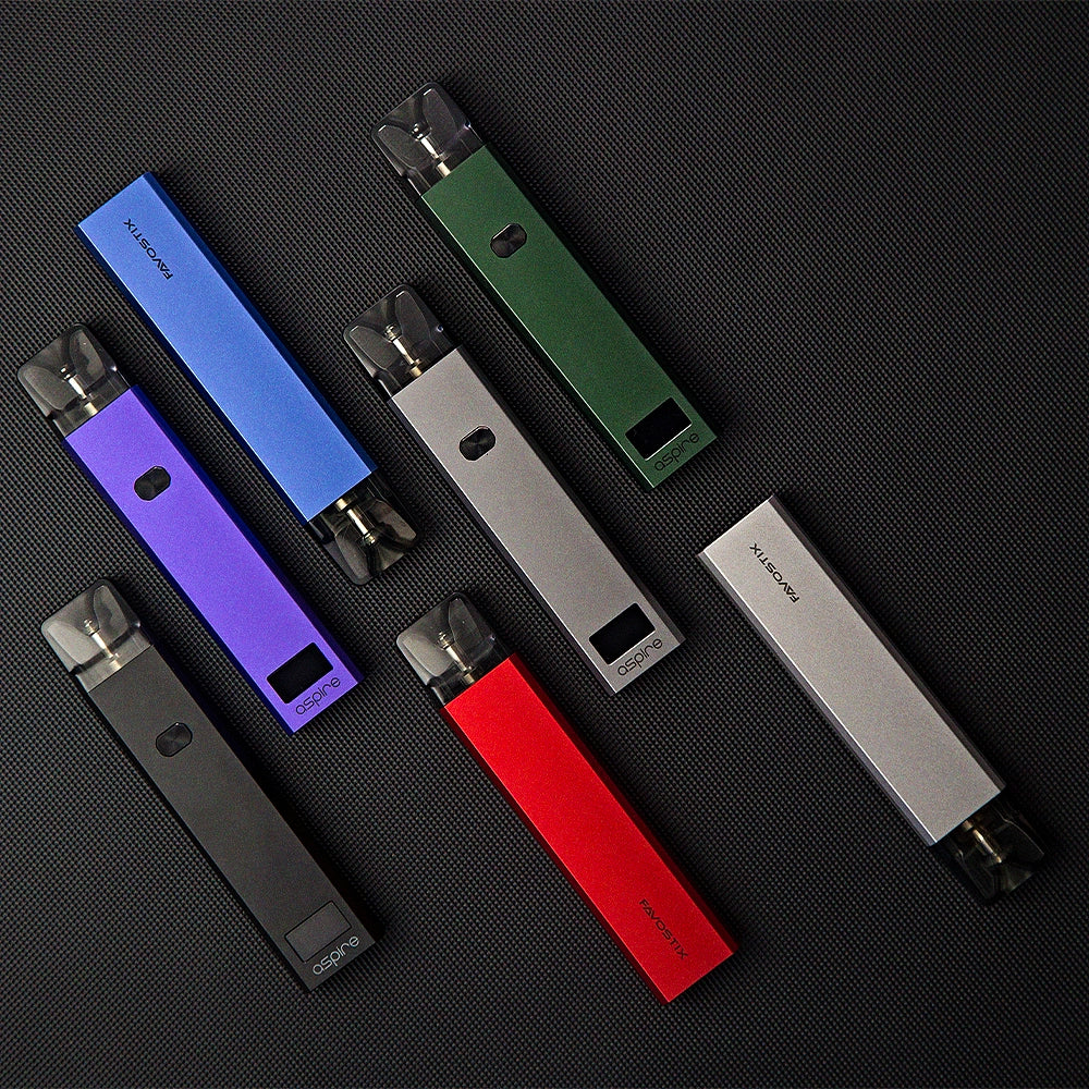 The Aspire Favostix Kit is available in seven stunning colours; Amethyst Purple, Garnet Red, Hunter Green, Jet Black, Navy Blue, Quicksilver & Space Grey.