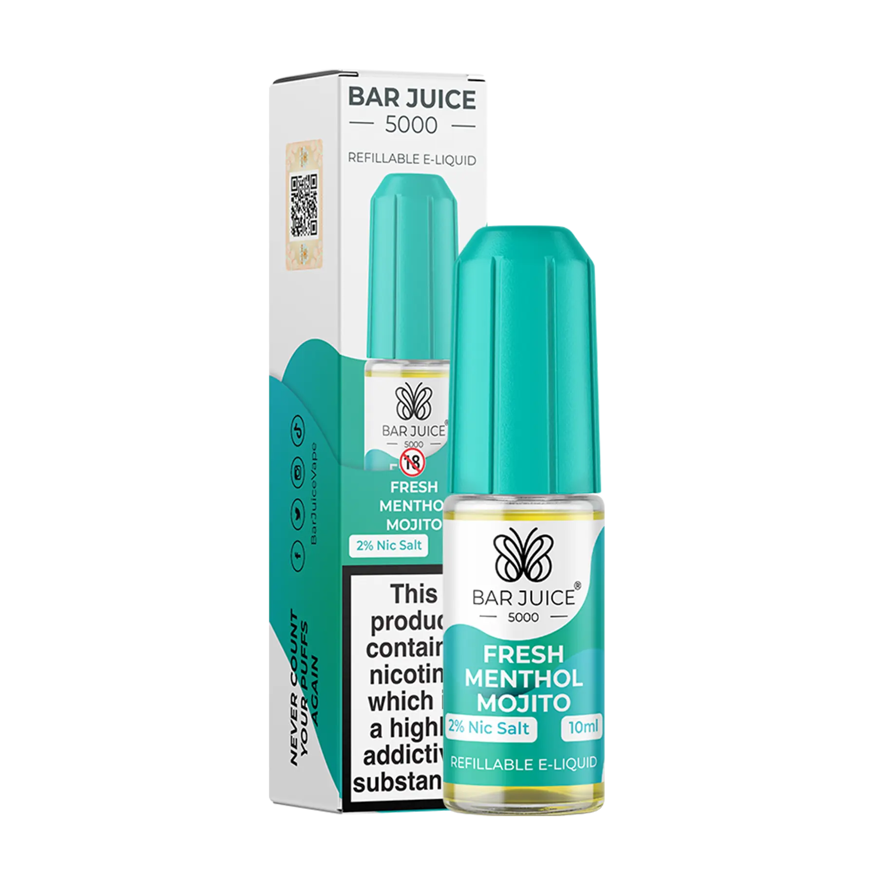 Bar Juice 5000 - Fresh Menthol Mojito 10ml E Liquid Nicotine Salt