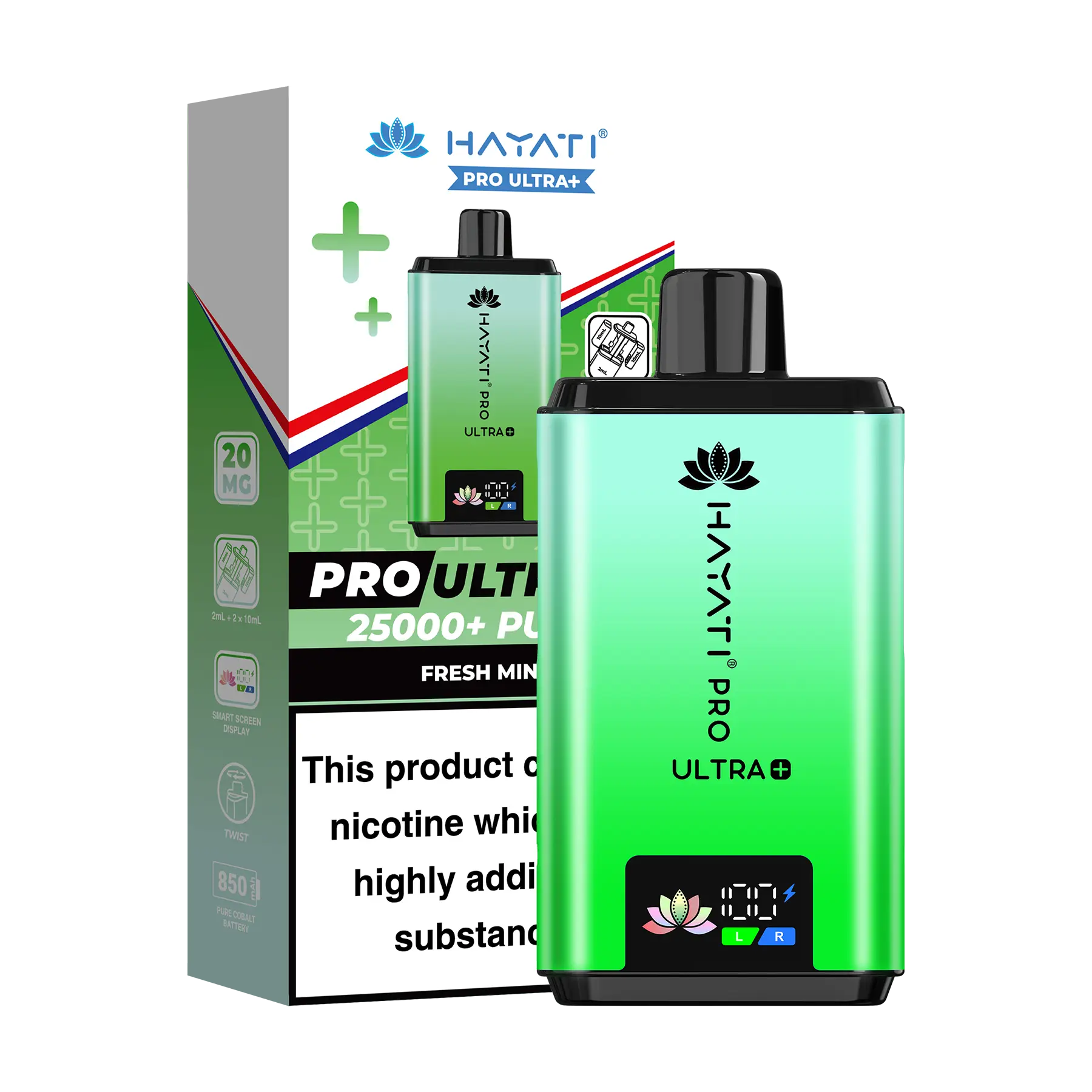 Hayati Pro Ultra 25K Prefilled Vape Kit - Fresh Mint