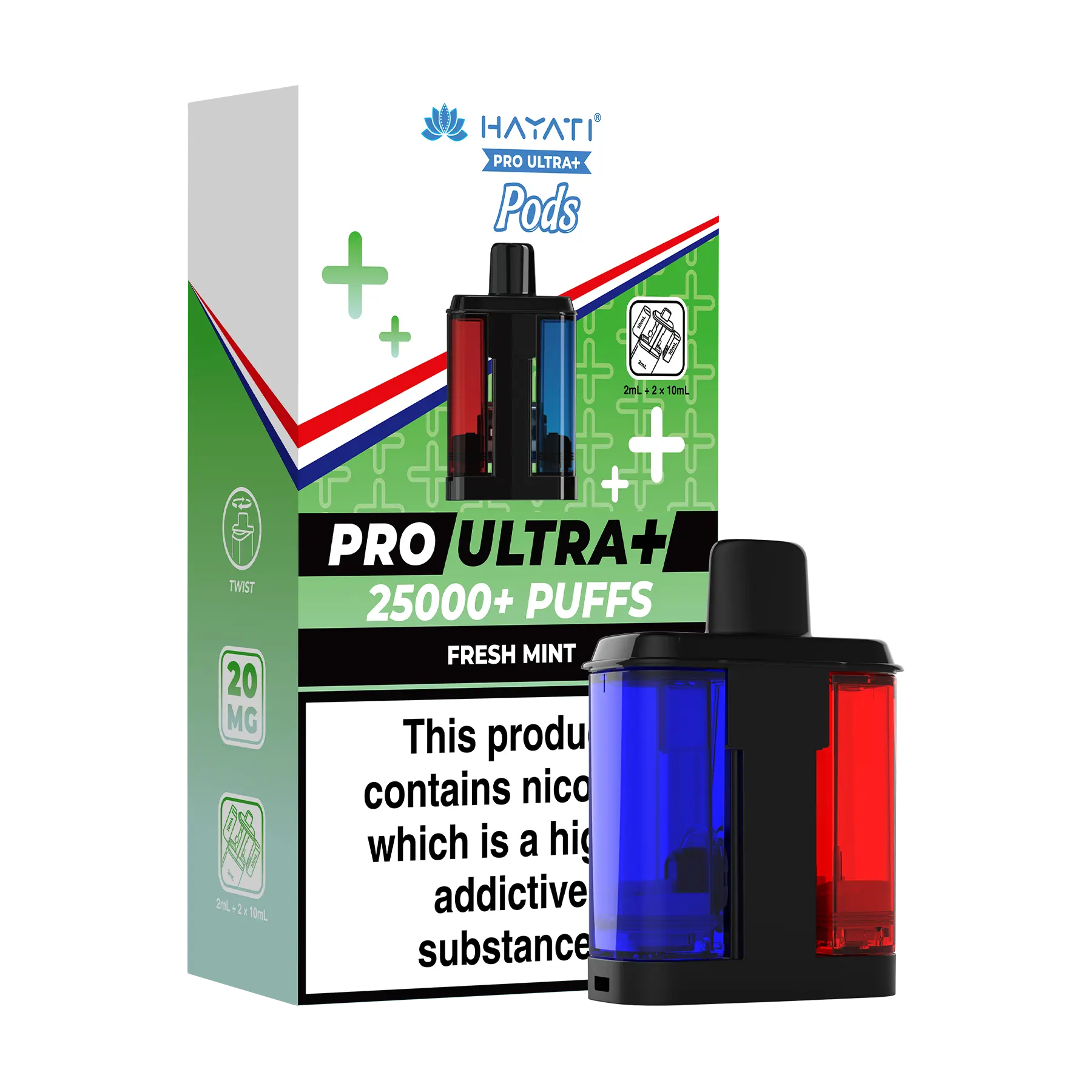Hayati Pro Ultra 25k Replacement Pods - Fresh Mint