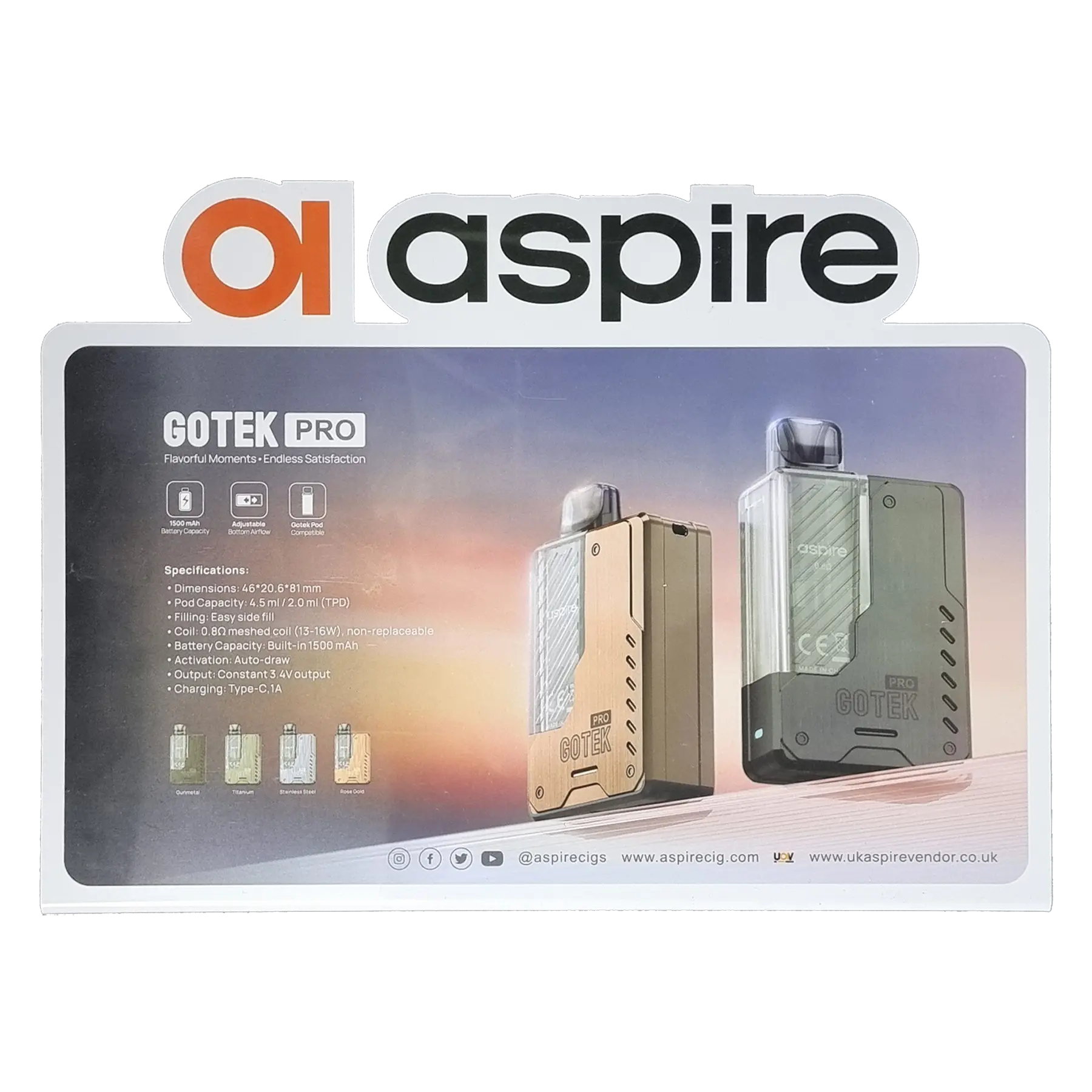 Aspire Display Stands - Gotek Pro
