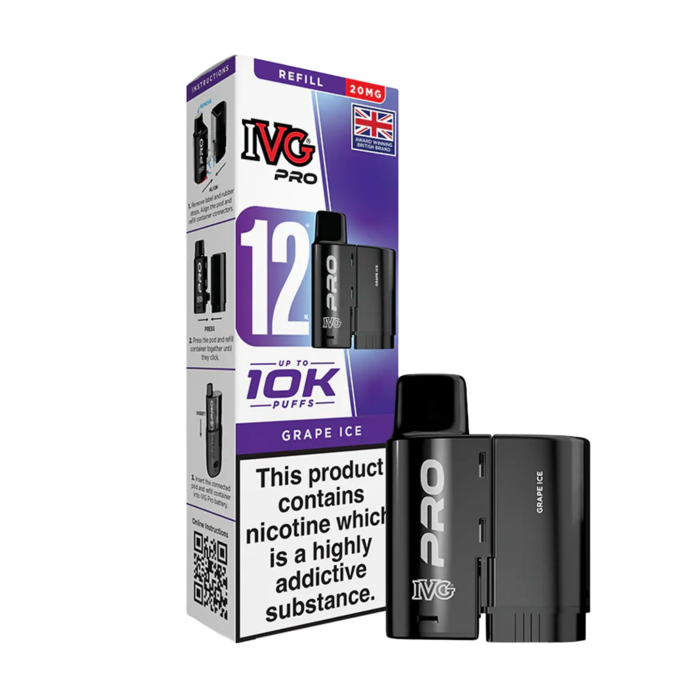 IVG Pro 12 Replacement Pods - Grape Ice
