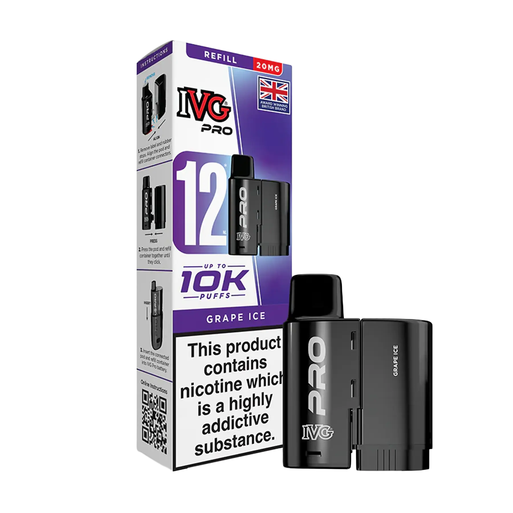 IVG Pro 12 Replacement Pods - Grape Ice