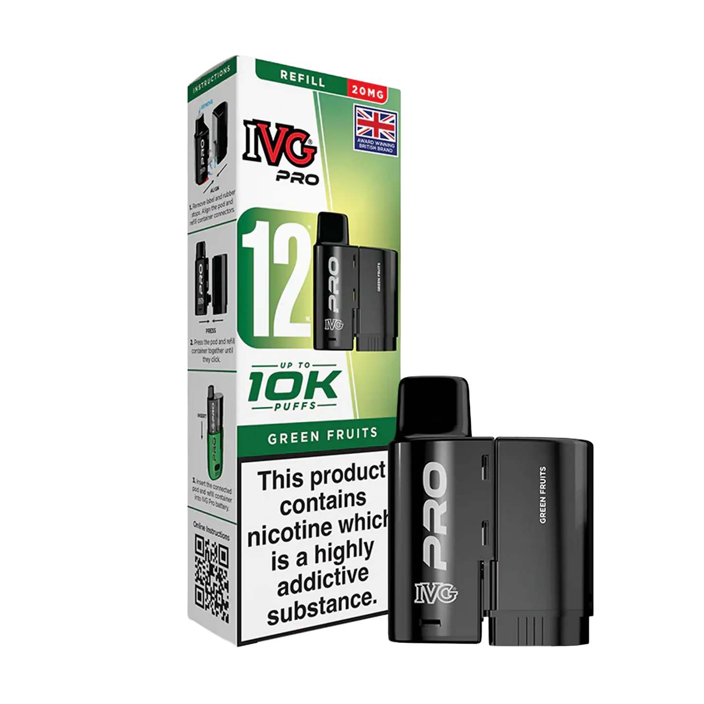 IVG Pro 12 Replacement Pods - Green Fruits