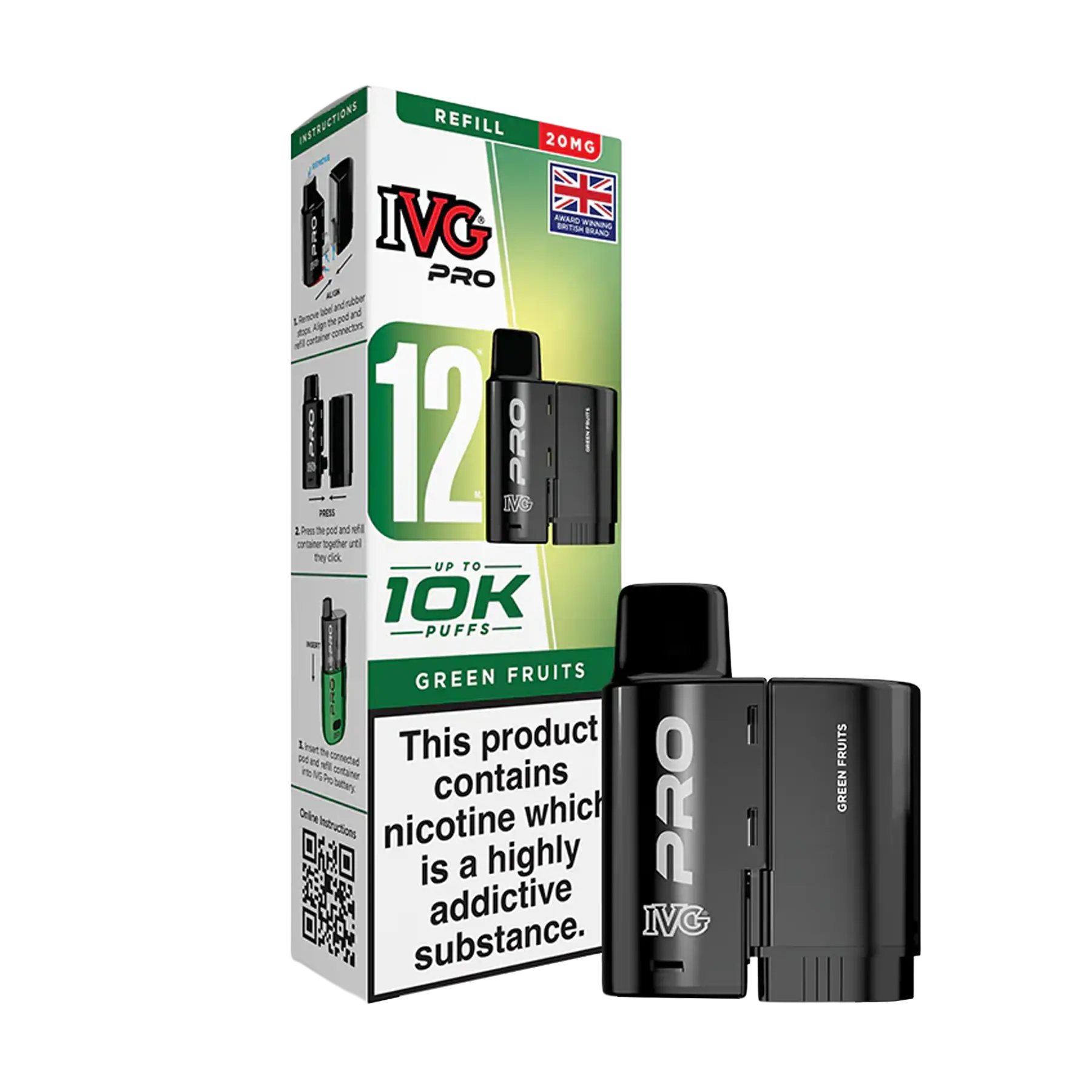 IVG Pro 12 Replacement Pods - Green Fruits