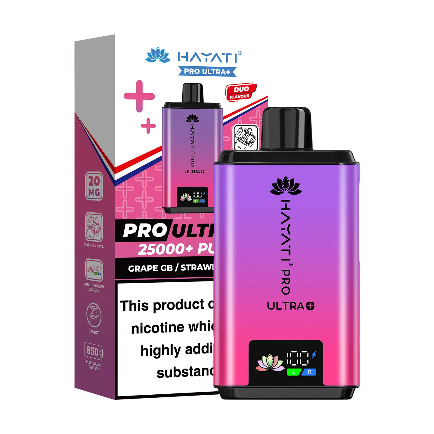 Hayati Pro Ultra 25K Prefilled Vape Kit - Grape GB Strawberry