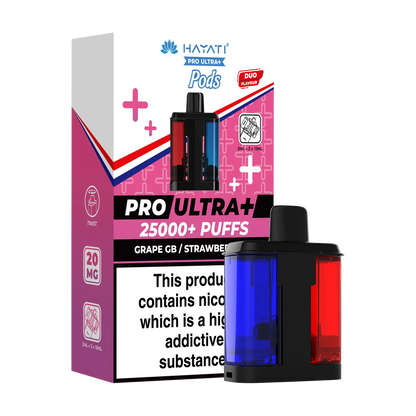 Hayati Pro Ultra 25k Replacement Pods - Grape GB Strawberry