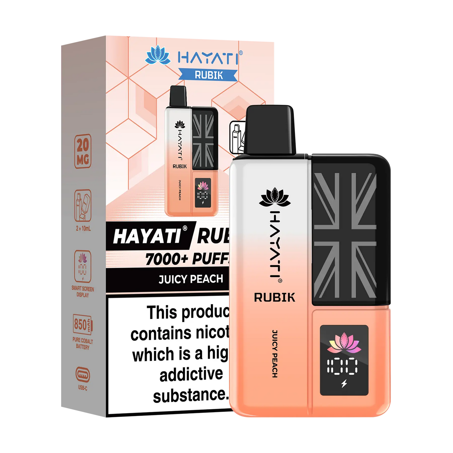Hayati Rubik Prefilled Vape Kit - Juicy Peach