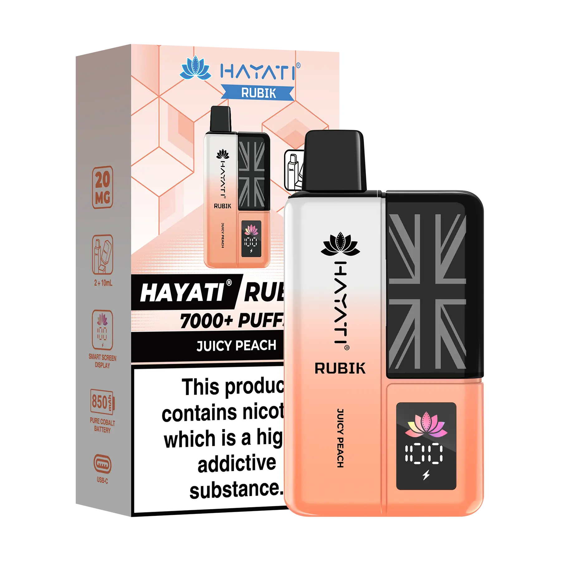 Hayati Rubik Prefilled Vape Kit - Juicy Peach