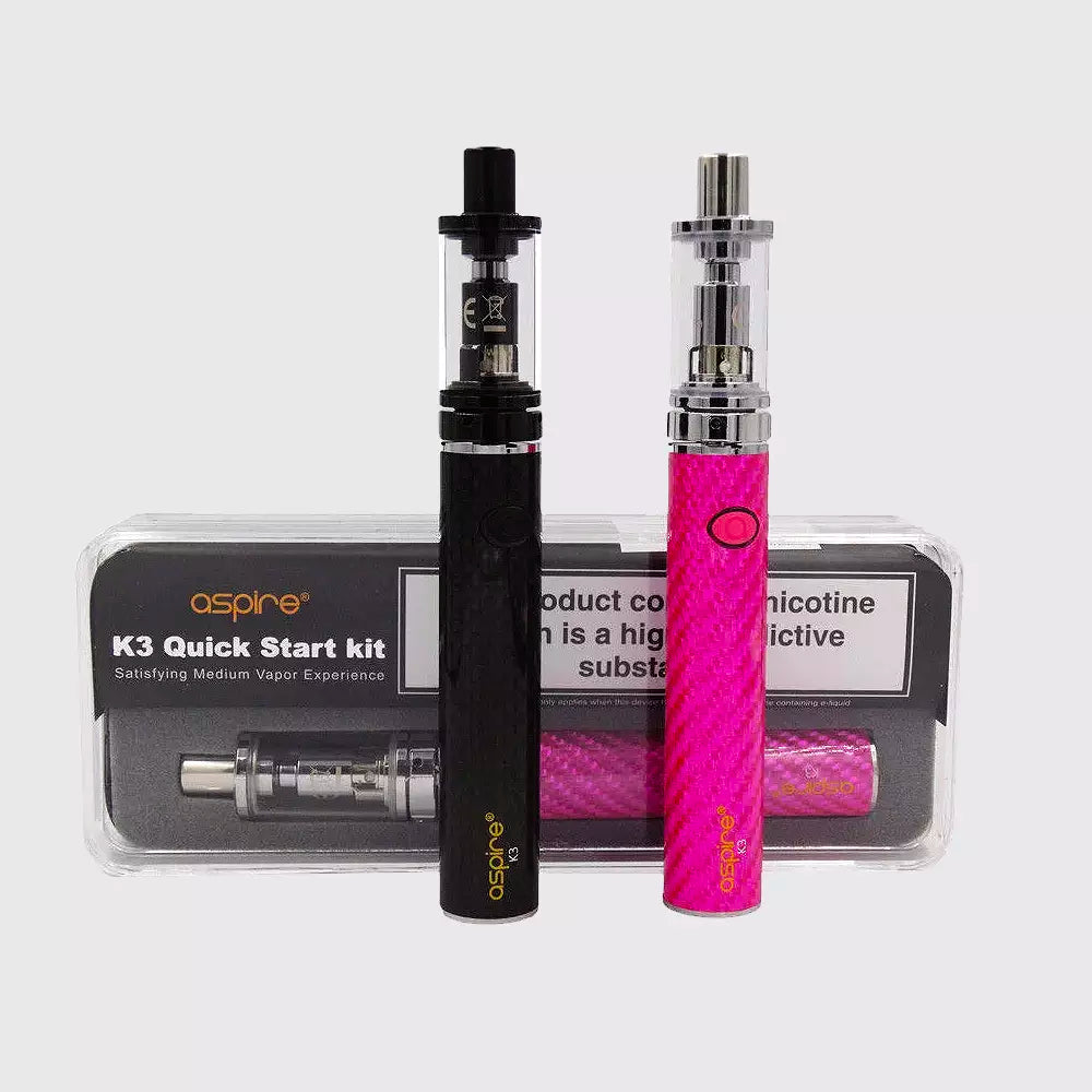 Introducing the Aspire K3Quick Start Kit, the worlds most accessible starter kit. No wattage or voltage adjustment, no fiddling, just fill up and go!
