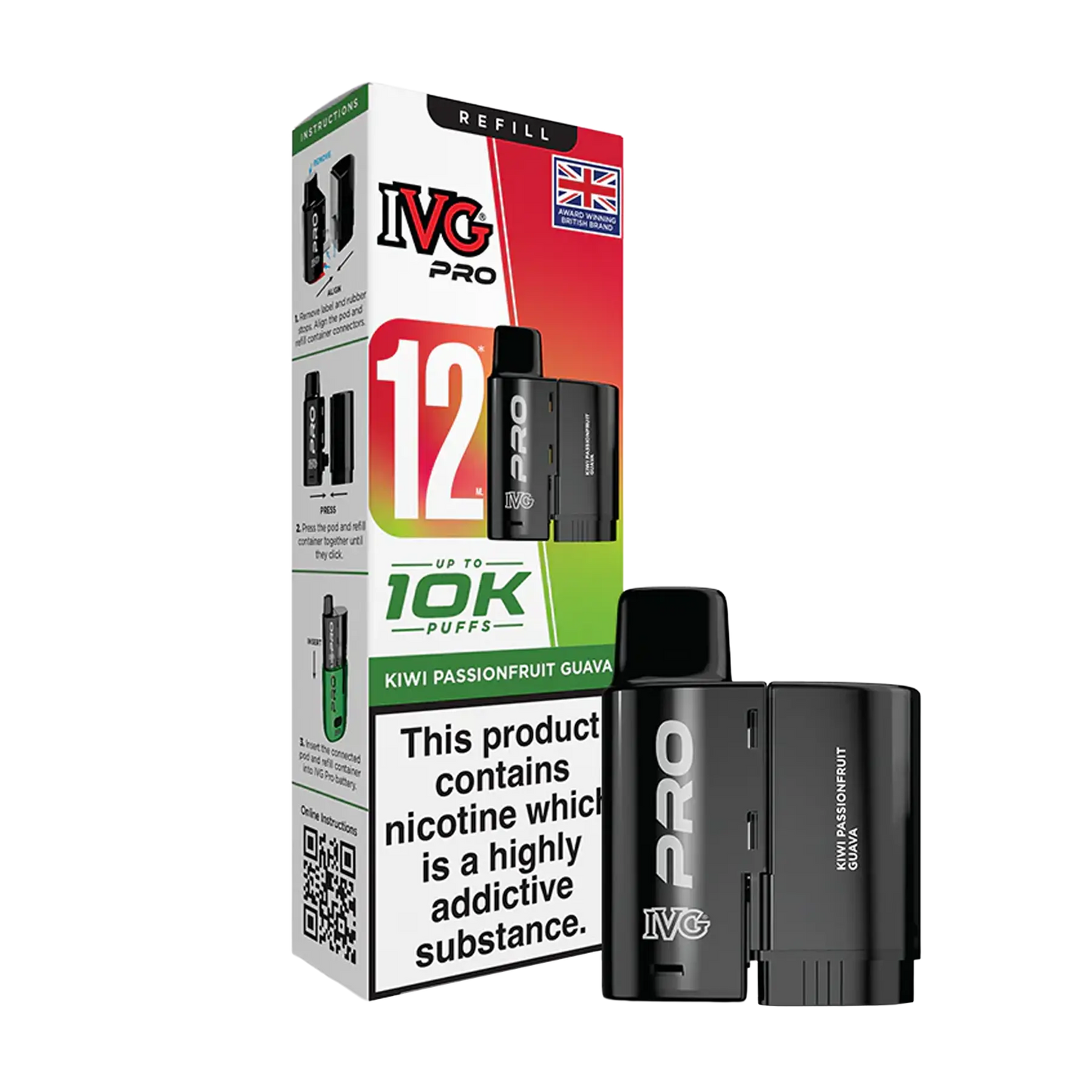 IVG Pro 12 Replacement Pods - Kiwi Passionfruit Guava