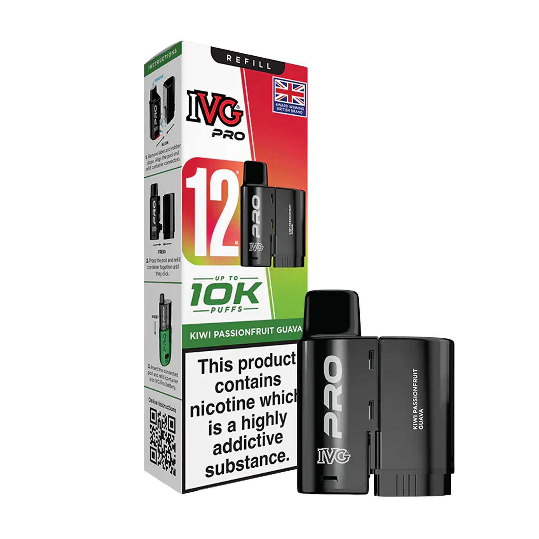 IVG Pro 12 Replacement Pods - Kiwi Passionfruit Guava