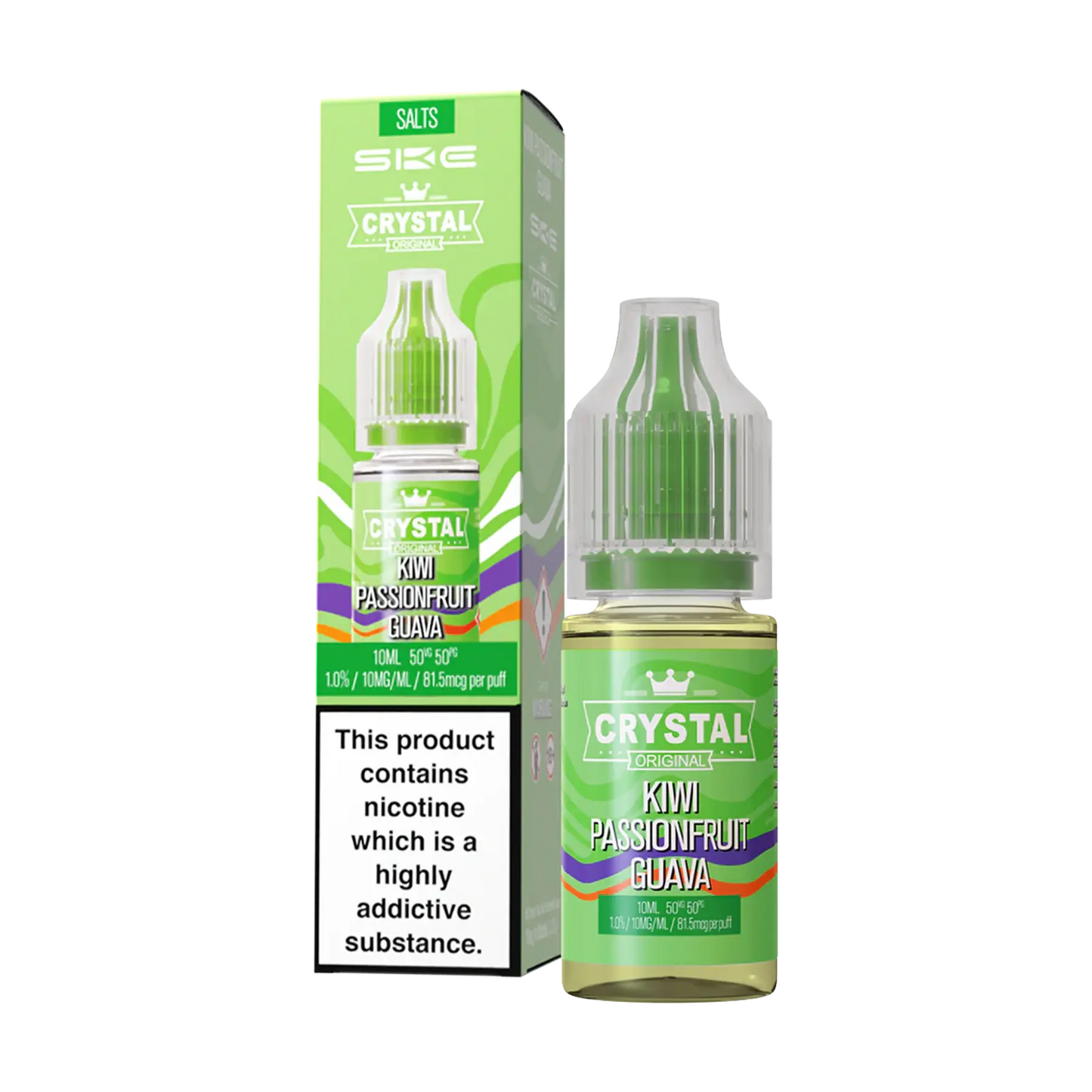 SKE Crystal Kiwi Passionfruit Guava 10ml E Liquid Nicotine Salt