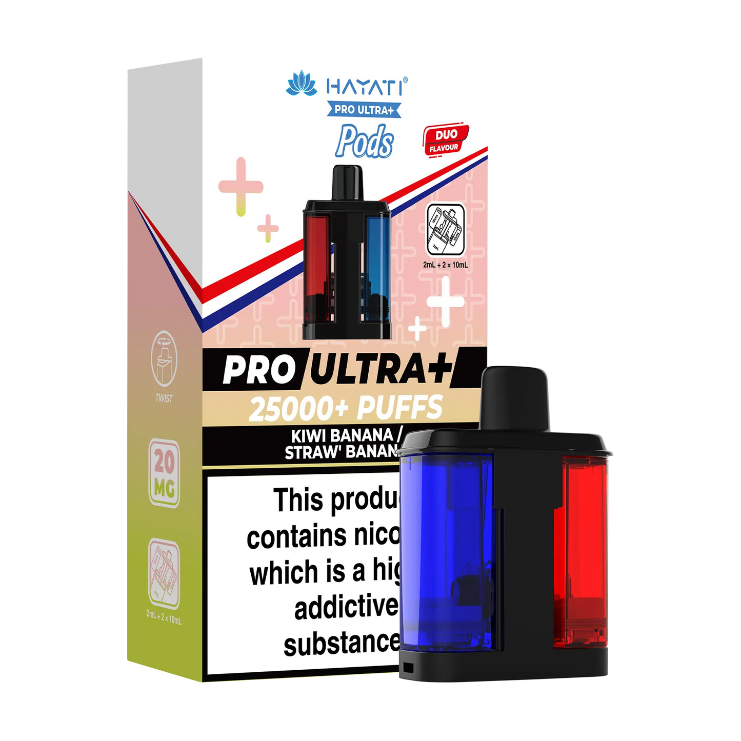 Hayati Pro Ultra 25k Replacement Pods - Kiwi Banana Strawberry