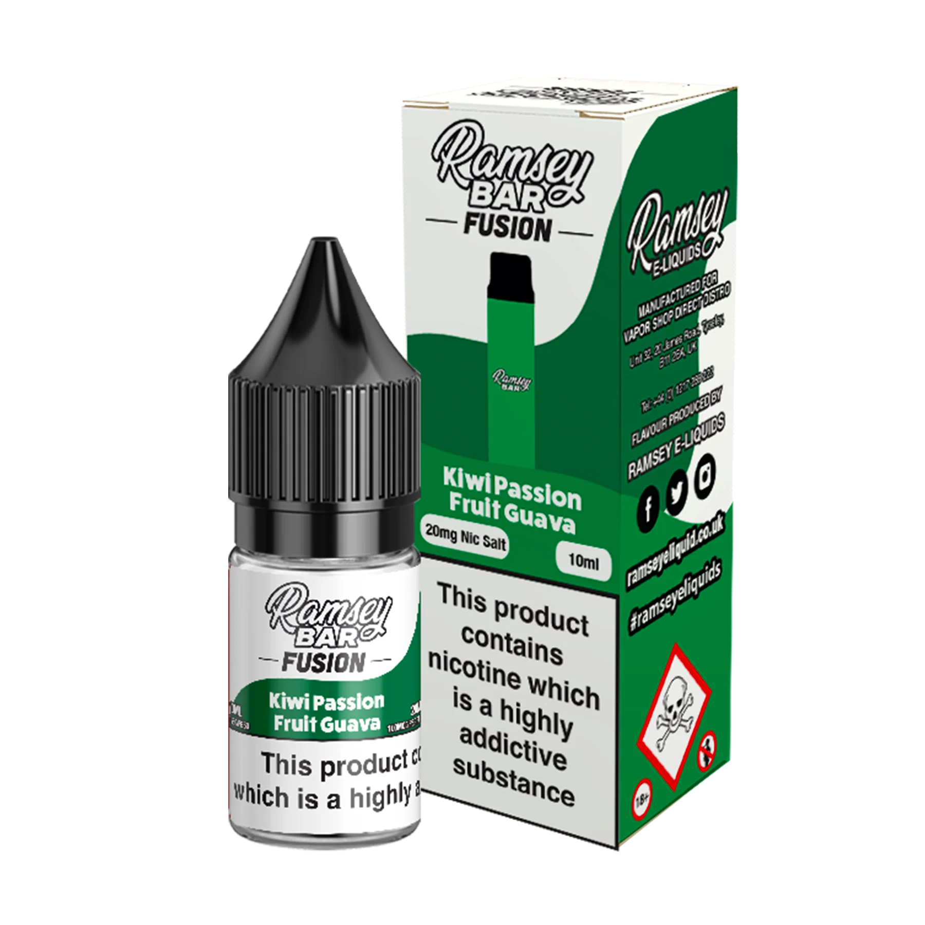 Ramsey Bar Fusion - Kiwi Passionfruit Guava 10ml E Liquid Nicotine Salt
