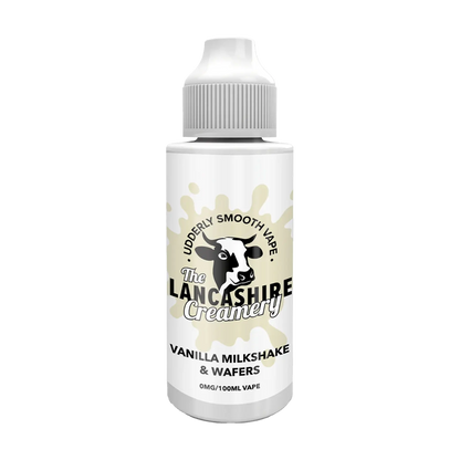 The Lancashire Creamery 100ml Shortfill - Vanilla Milkshake & Wafers