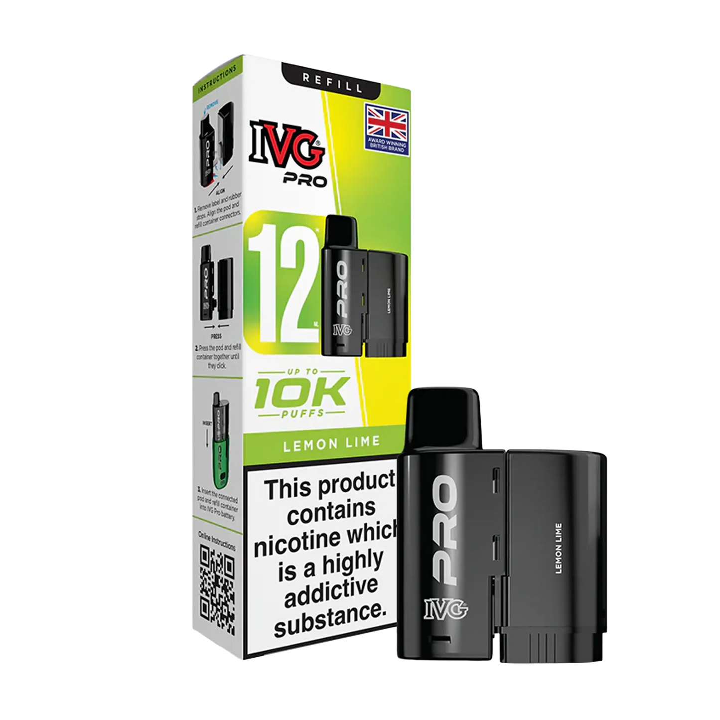 IVG Pro 12 Replacement Pods - Lemon Lime