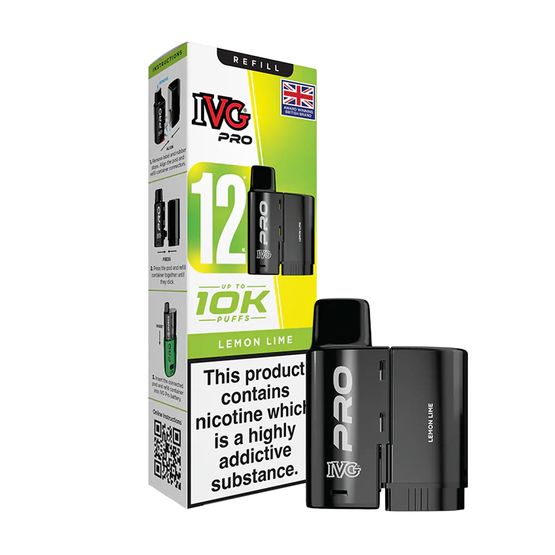 IVG Pro 12 Replacement Pods - Lemon Lime