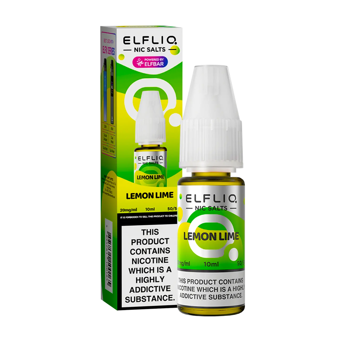 Elfliq: The Official Elf Bar Liquid - Lemon Lime 10ml E-Liquid Nicotine Salt