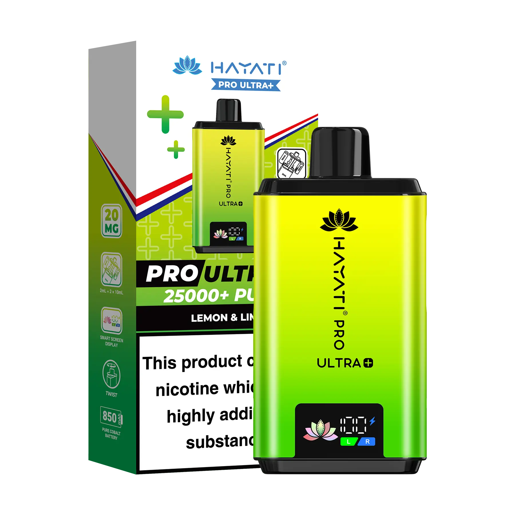 Hayati Pro Ultra 25K Prefilled Vape Kit - Lemon & Lime