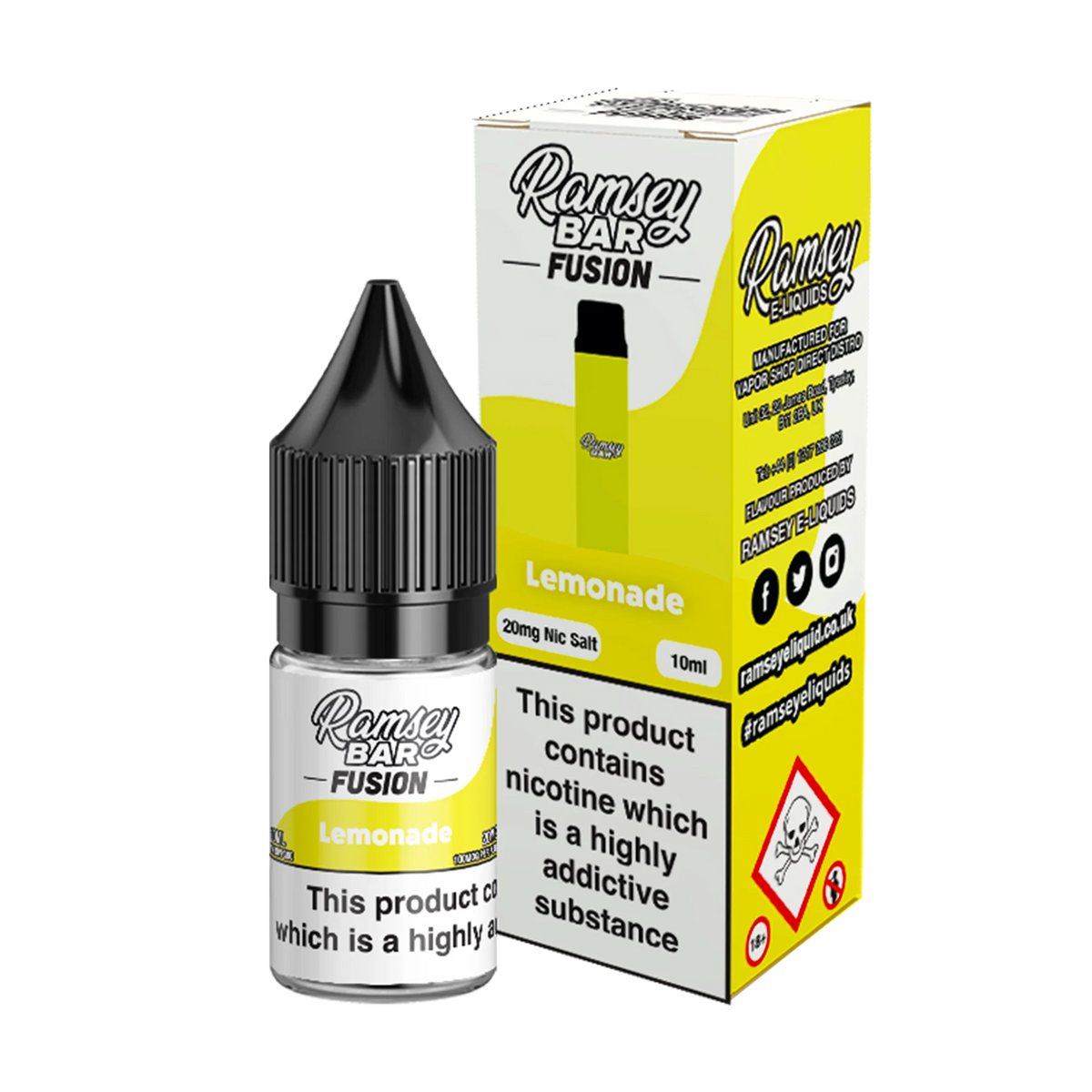 Ramsey Bar Fusion - Lemonade 10ml E Liquid Nicotine Salt