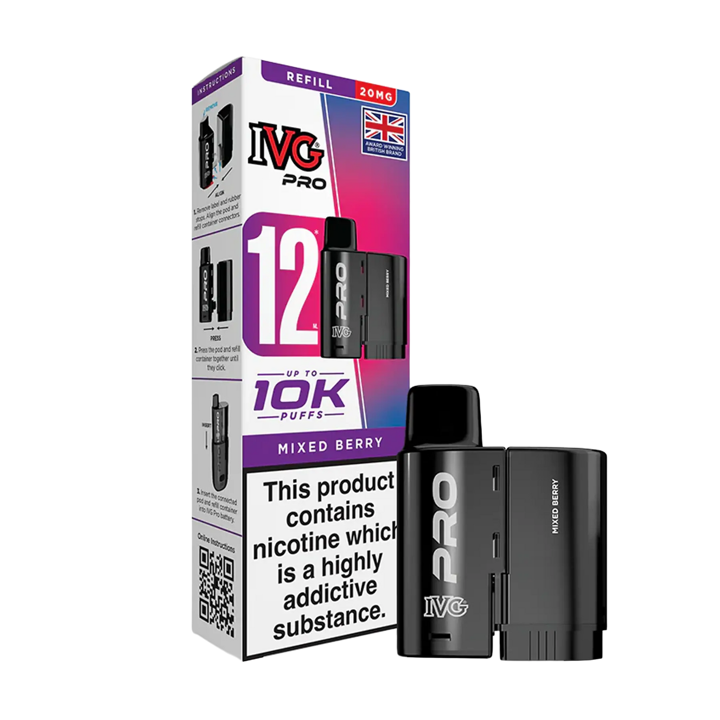 IVG Pro 12 Replacement Pods - Mixed Berry