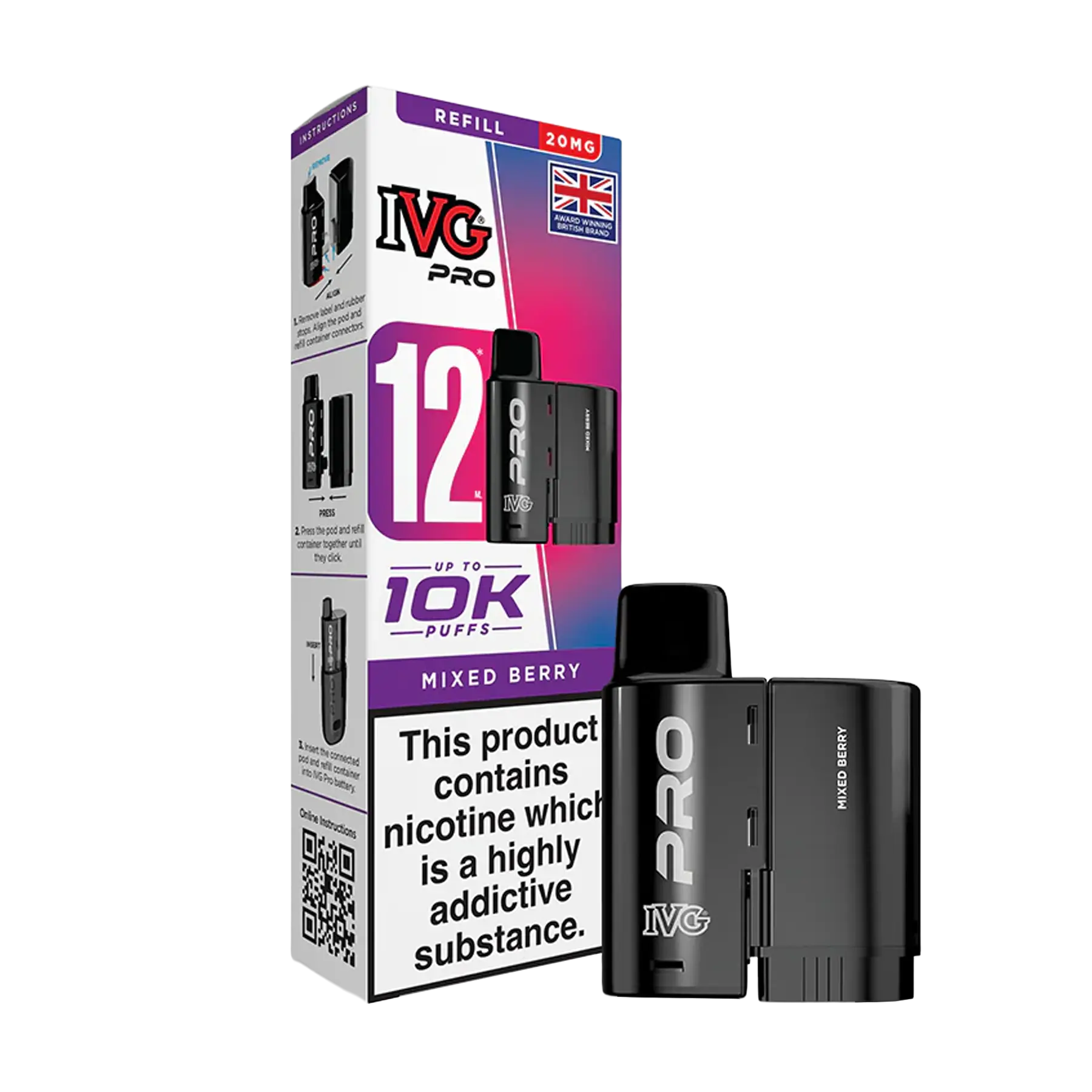 IVG Pro 12 Replacement Pods - Mixed Berry