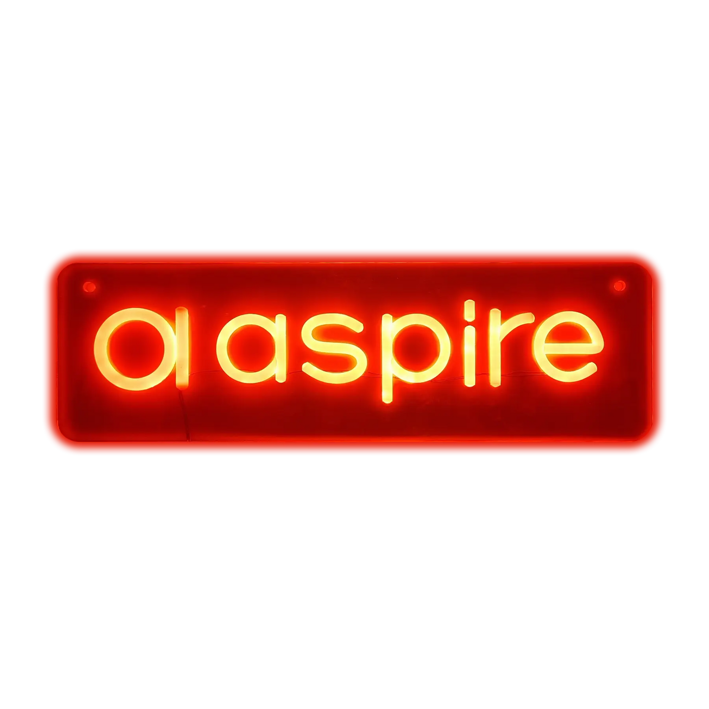 Aspire Hanging Orange Neon Wall Sign