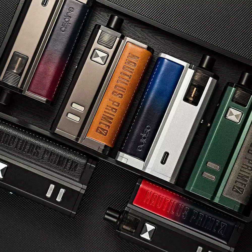 The Aspire Nautilus Prime X Kit is available in six stunning colours; Blue Gradient, Charcoal Black, Hunter Green, Maroon Gradient, Red Gradient and Retro Brown.