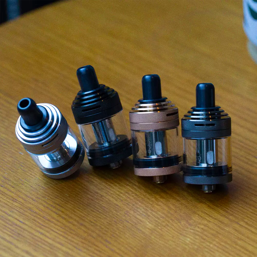 The Aspire Nautilus XS Tank is available in four sleek colours; Stainless Steel, Black, Rose Gold & Gun Metal.