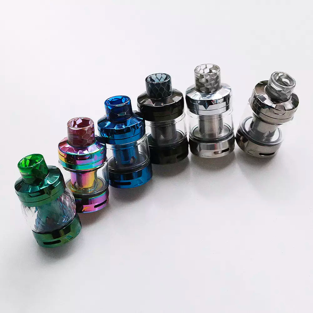 The Aspire Odan Tank is available in 6 stunning colours; Emerald Green, Rainbow, Dark Blue, Black, Stainless Steel and Gunmetal!