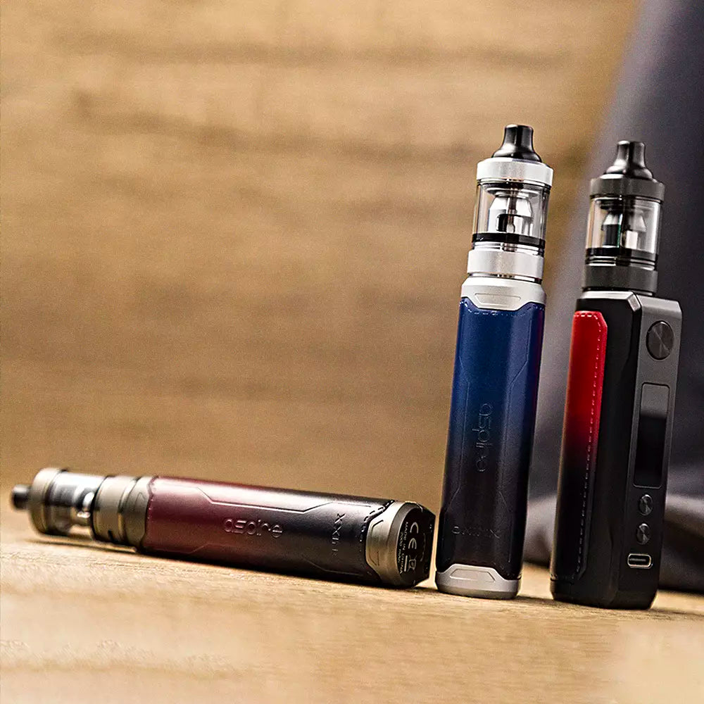 The Aspire Onixx Tank is available in five colours; Black, Blue Gradient, Gun Metal Denim, Maroon Gradient and Red Gradient.