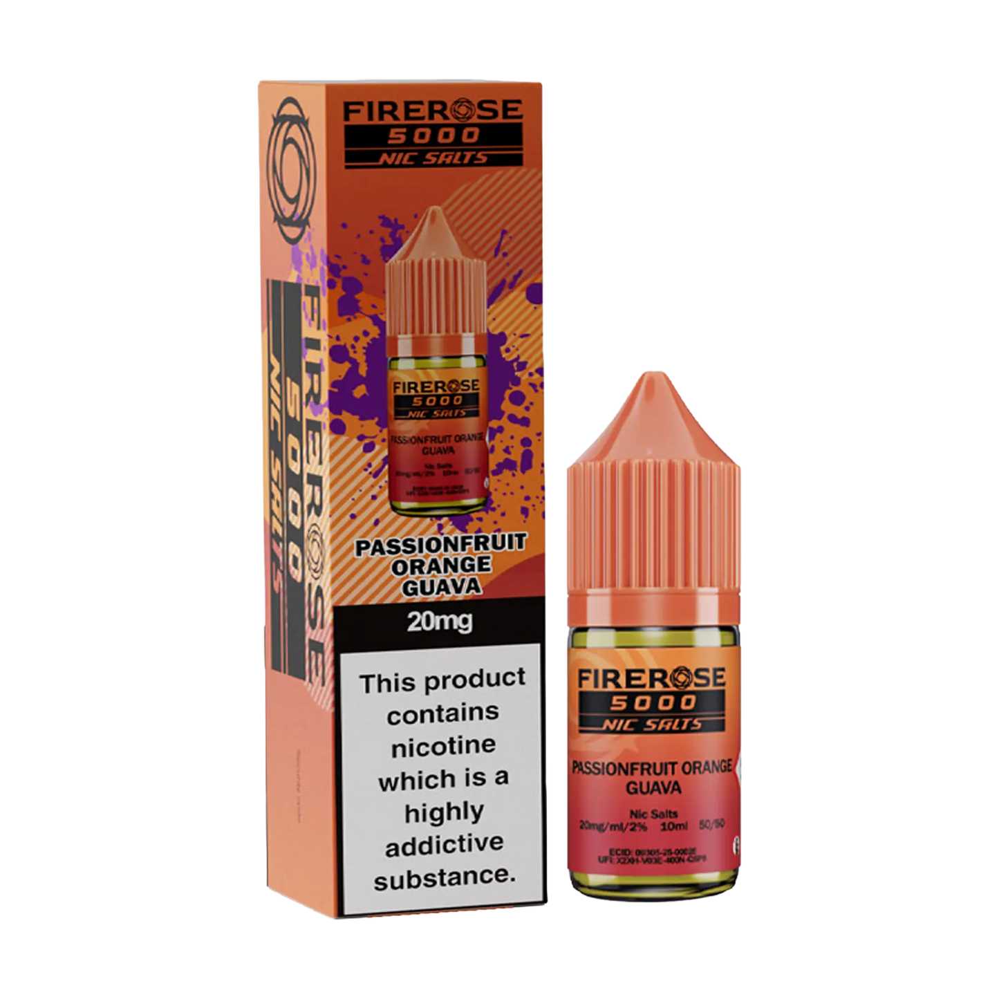 Firerose 5000 10ml Nicotine Salt - Passionfruit Orange Guava
