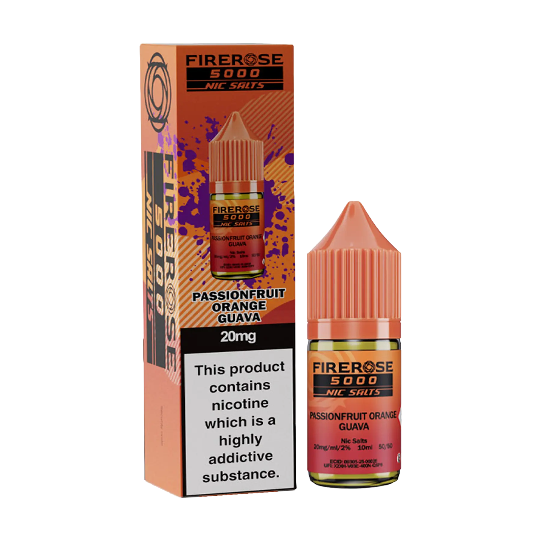 Firerose 5000 10ml Nicotine Salt - Passionfruit Orange Guava