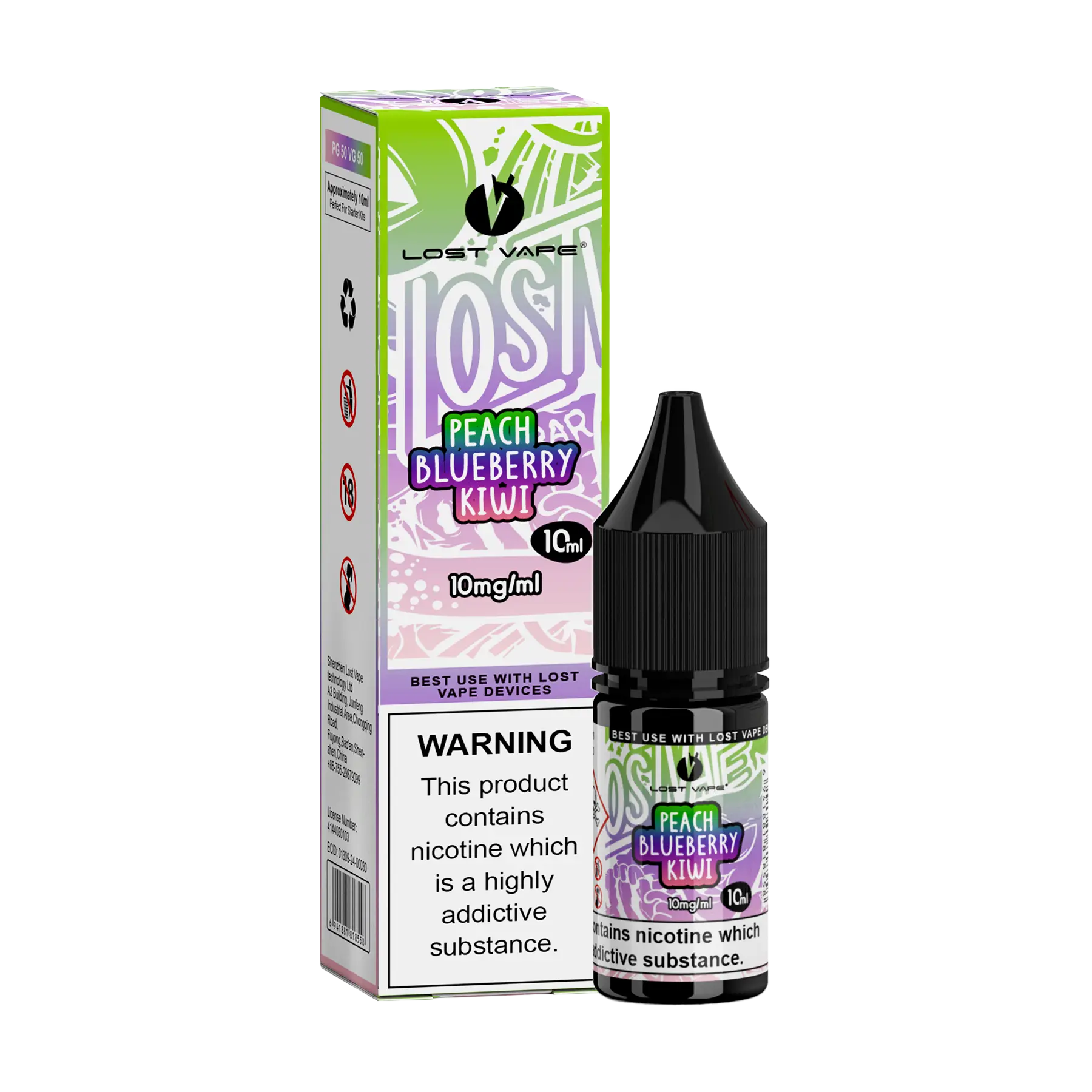 Lost Vape Bar Salts Nicotine Salt - Peach Blueberry Kiwi
